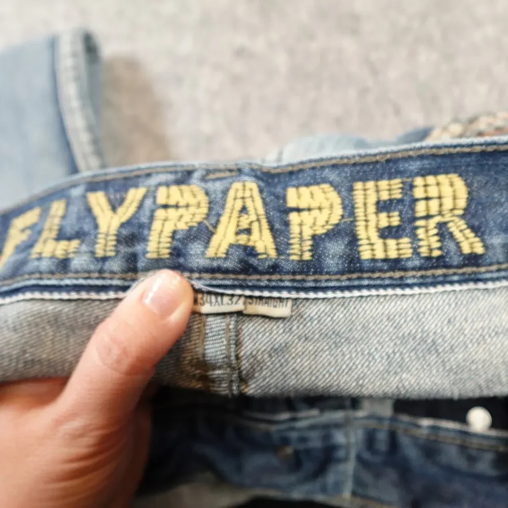 Flypaper‎ Jeans Mens 34x32 (32x31 Actual) Straight Leg Medium Wash